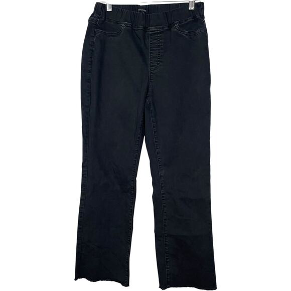 Eileen Fisher Denim - Eileen Fisher Black Raw Hem Pull-On Cropped Jeans    Size: M